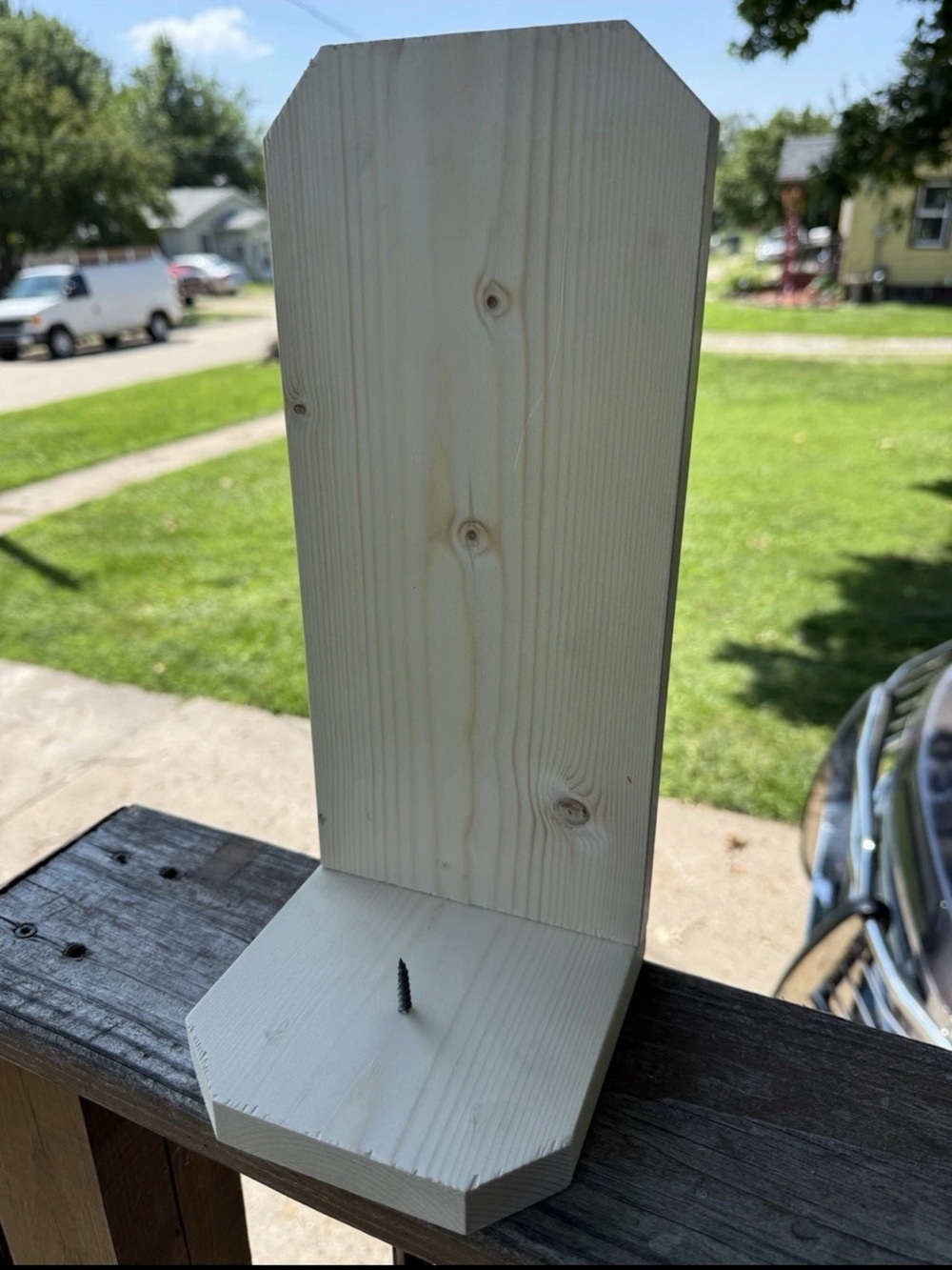 Squirrel Feeder Corn Cob Holder Hand Made Pine Wood 13 X 5 X 5